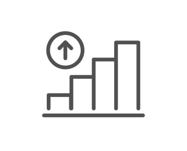Grafik hat simgesi. Sütun grafik işareti. Büyüme diyagram simgesi. Kalite tasarım düz app öğesi. Düzenlenebilir kontur grafik grafik simgesi. Vektör