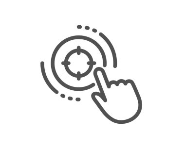 SEO hedef satırı simgesi. Arama motoru optimizasyonu işareti. Amaç simge'yi tıklatın. Kalite tasarım düz app öğesi. Düzenlenebilir kontur Seo hedef simgesini. Vektör