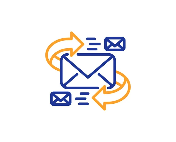Ikonę Linii Poczta Komunikacja Przez Symbol Litery Mail Czat Znak — Wektor stockowy