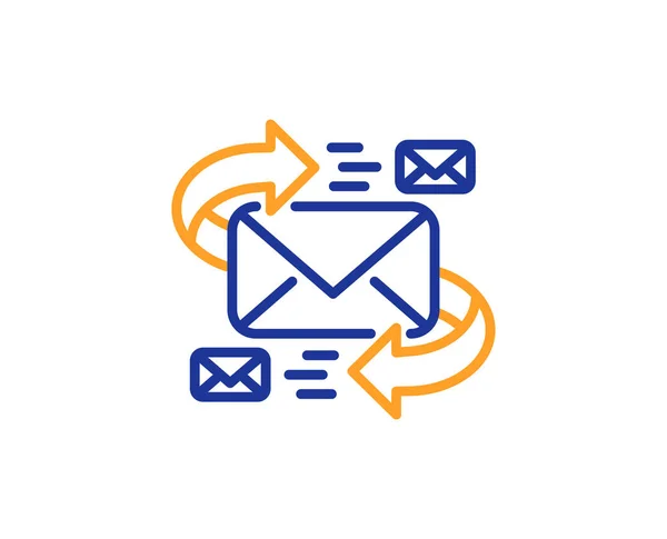 Lijn Postpictogram Communicatie Door Brieven Symbool Mail Chat Teken Kleurrijke — Stockvector