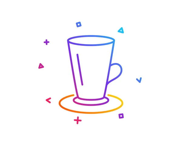 Tasse Tee Linie Symbol Frischgetränk Schild Latte Oder Kaffee Symbol — Stockvektor