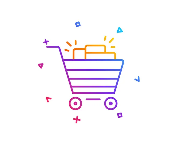 Shopping Cart Lijn Pictogram Marketing Verkoop Symbool Speciale Aanbieding Teken — Stockvector