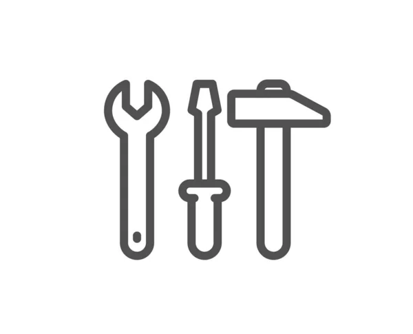 Schraubenschlüssel Hammer Und Schraubenzieher Reparaturservice Schild Fixinstrumente Hochwertiges Design Flaches — Stockvektor