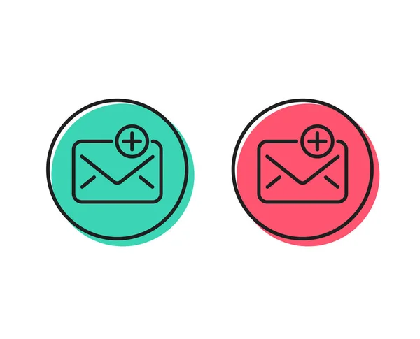Nowa Poczta Ikona Linii Dodaj Wiadomość Korespondencji Znak Mail Symbol — Wektor stockowy