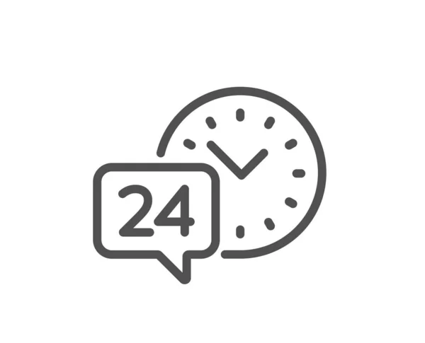 Icône Ligne Service Heures Appelez Support Rétroaction Chat Symbole Élément — Image vectorielle
