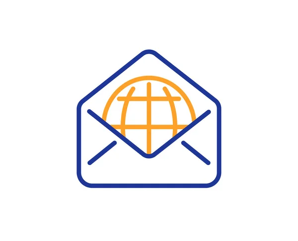 Web Mail Line Symbol Nachrichtenkorrespondenzzeichen Mail Symbol Buntes Rahmenkonzept Blaue — Stockvektor