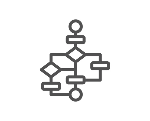 Icône Ligne Diagramme Bloc Signe Cheminement Symbole Algorithme Élément Application — Image vectorielle