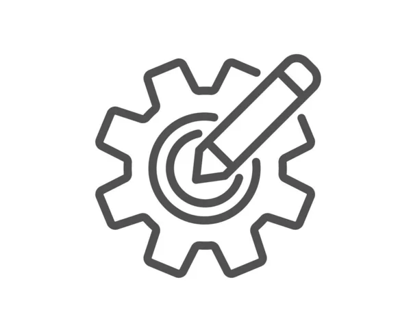 Значок Линии Колес Инженерный Знак Изменить Символ Настроек Качественный Дизайн — стоковый вектор