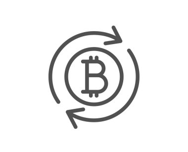 Bitcoin satırı simgesi. Cryptocurrency para işareti yenileyin. Kripto para sembol. Kalite tasarım düz app öğesi. Düzenlenebilir kontur yenileme bitcoin simgesi. Vektör
