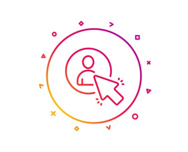 Kullanıcı çizgi simgesini seçin. İş yönetimi işareti. Simge'yi tıklatın. Degrade desen çizgi düğmesini. Kullanıcı simgesi tasarım. Geometrik şekiller. Vektör