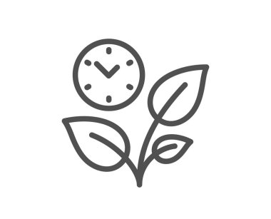 Yaprakları simgesi satır. Bitki yaprağı işareti büyümek. Çevre bakım sembolü. Kalite tasarım düz app öğesi. Düzenlenebilir kontur yaprakları simgesini. Vektör