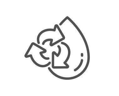 Su damla satırı simgesi. Temiz su geri dönüşüm işareti. Yedek sıvı sembolü. Kalite tasarım düz app öğesi. Düzenlenebilir kontur geri dönüşüm su simgesini. Vektör