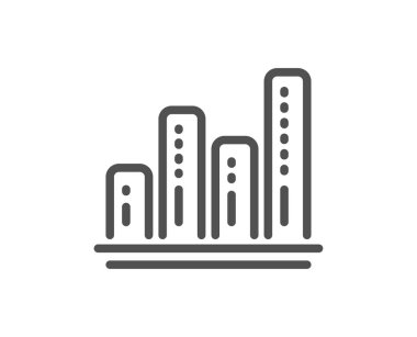 Grafik hat simgesi. Sütun grafik işareti. Büyüme diyagram simgesi. Kalite tasarım düz app öğesi. Düzenlenebilir kontur grafik grafik simgesi. Vektör