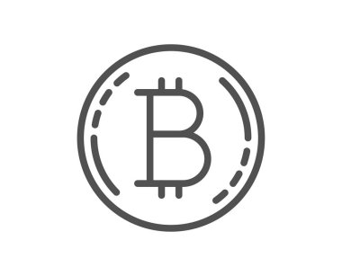 Bitcoin satırı simgesi. Cryptocurrency para işareti. Kripto para sembol. Kalite tasarım düz app öğesi. Düzenlenebilir kontur Bitcoin simgesi. Vektör