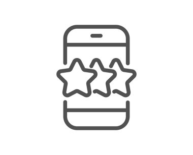 Yıldız satırı simgesi. Geribildirim beğeni telefon işareti. Müşteri memnuniyeti sembolü. Kalite tasarım düz app öğesi. Düzenlenebilir kontur yıldız simgesini. Vektör