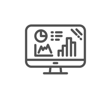 Analitik grafik hat simgesi. Sütun grafik işareti. Büyüme diyagram simgesi. Kalite tasarım düz app öğesi. Düzenlenebilir kontur Analytics grafik simgesi. Vektör