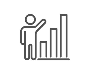 Grafik hat simgesi. Sütun grafik işareti. Büyüme diyagram simgesi. Kalite tasarım düz app öğesi. Düzenlenebilir kontur grafik grafik simgesi. Vektör