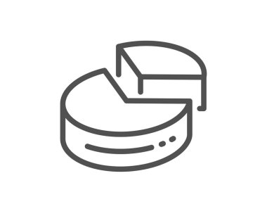 Pasta grafiği satırı simgesi. Sunu 3d grafik işareti. Pazar analytics sembolü. Kalite tasarım düz app öğesi. Düzenlenebilir kontur pasta grafik simgesini. Vektör