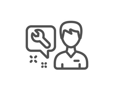 Spanner aracı satırı simgesi. Hizmet işareti. Araçlar simgesi düzelt. Kalite tasarım düz app öğesi. Düzenlenebilir kontur tamirci simgesini. Vektör