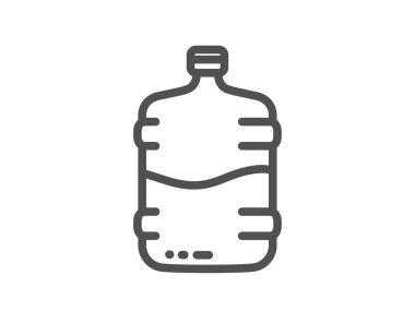 Su soğutucu şişe satırı simgesi. Hala su içmek işareti. Sıvı sembolü. Kalite tasarım düz app öğesi. Düzenlenebilir kontur soğutucu şişe simgesini. Vektör