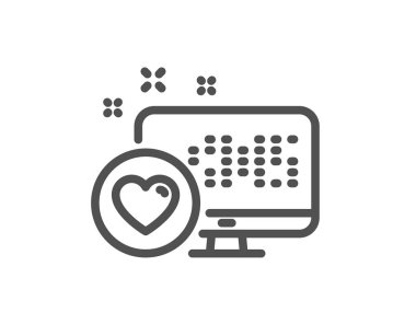 Kalp satırı simgesi. Oturum gibi favori. Olumlu geribildirim sembolü. Kalite tasarım düz app öğesi. Düzenlenebilir inme kalp simgesi. Vektör