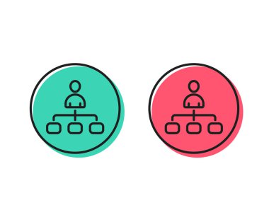 Yönetim satırı simgesi. İş stratejisi işareti. Geliştirme sembolü. Pozitif ve negatif daire düğmeleri kavramı. İyi ya da kötü sembol. Yönetim vektör