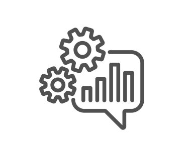 Karikatür sohbet hattı simgesi. Mühendislik aracı oturum. COG dişli sembolü. Kalite tasarım düz app öğesi. Düzenlenebilir kontur dişli simgesini. Vektör