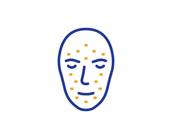 Gezicht Pictogram Voor Lijn Van Biometrische Gegevens Facial Recognitie Teken — Stockvector