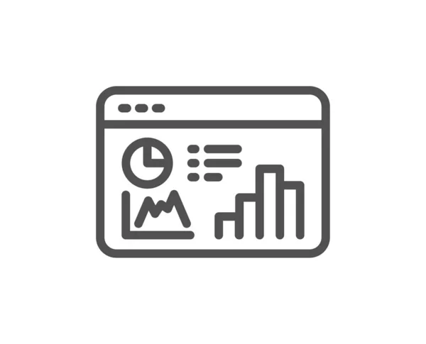 Icono Línea Estadísticas Geográficas Signo Optimización Del Motor Búsqueda Símbolo — Vector de stock