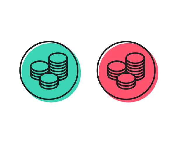 Κέρματα Εικονίδιο Γραμμή Χρήματα Τραπεζικές Σύμβολο Νομίσματος Σύμβολο Μετρητά Θετικό — Διανυσματικό Αρχείο