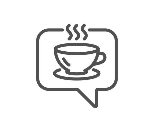 热咖啡线图标 茶饮料标志 咖啡馆的象征 质量设计平面应用元素 可编辑笔画 — 图库矢量图片