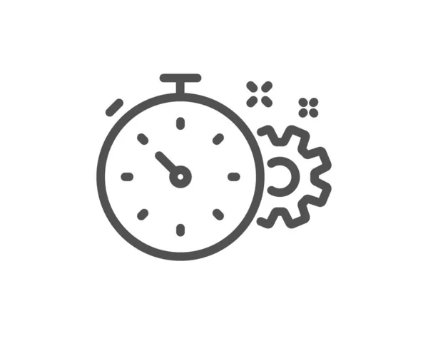 Cogwheel Con Icono Línea Tiempo Signo Herramienta Ingeniería Símbolo Engranaje — Vector de stock