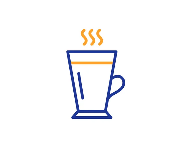 Latte Lijn Pictogram Warme Koffie Thee Teken Frisse Drank Symbool — Stockvector