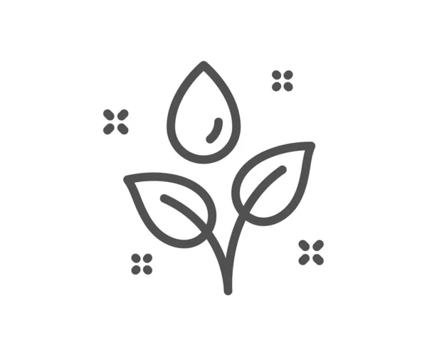 Plants watering line icon. Leaves dew sign. Environmental care symbol. Quality design flat app element. Editable stroke Plants watering icon. Vector