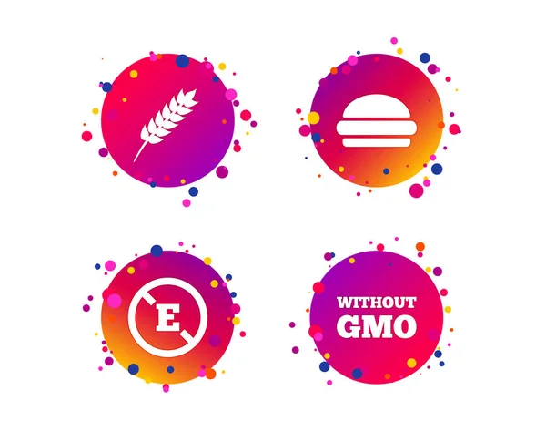 Food Additive Icon Hamburger Fast Food Sign Gluten Free Gmo — Stock Vector