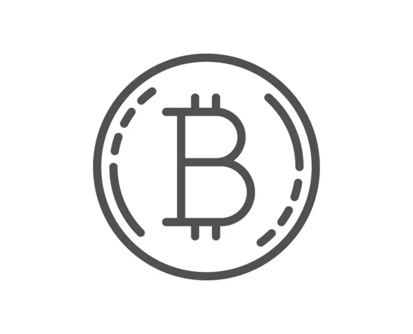 Icono Línea Bitcoin Signo Moneda Criptomoneda Crypto Símbolo Dinero Diseño — Vector de stock