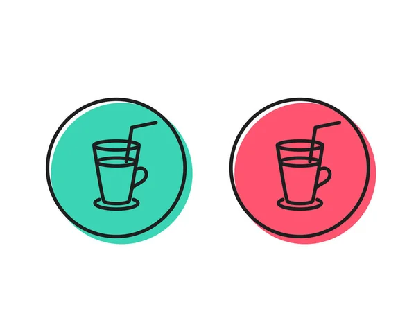 Καφέ Κοκτέιλ Γραμμή Εικονίδιο Φρέσκο Ποτό Σημάδι Ρόφημα Σύμβολο Θετικό — Διανυσματικό Αρχείο