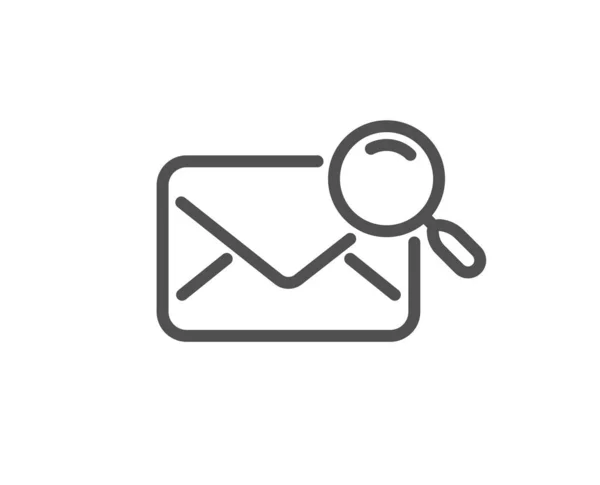 Rechercher Icône Ligne Mail Trouvez Document Lettre Signe Agrandissez Verre — Image vectorielle