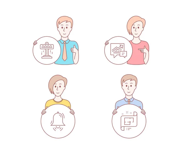 Conjunto Ícones Atração Contabilidade Relógio Assinatura Plano Arquitectónico Queda Livre —  Vetores de Stock
