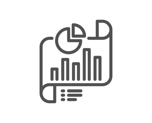 Reportar Icono Línea Documento Signo Gráfico Columna Diagrama Crecimiento Símbolo — Archivo Imágenes Vectoriales