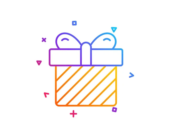 Geschenkbox Linie Symbol Geschenk Oder Verkaufsschild Geburtstag Einkaufen Paket Geschenkverpackung — Stockvektor