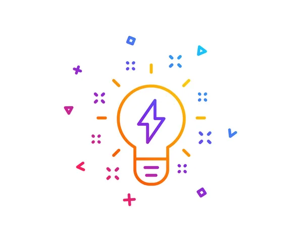 Inspirationslinien Symbol Kreativität Glühbirne Mit Blitz Zeichen Grafik Symbol Gradientenlinien — Stockvektor