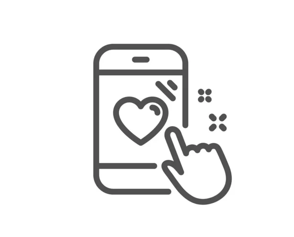 Heart Rating Line Icon Feedback Phone Sign Customer Satisfaction Symbol — Stock Vector