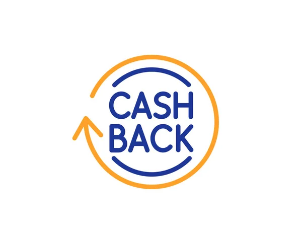 Cashback Service Line Icon Money Transfer Sign Rotation Arrow Symbol — Stock Vector