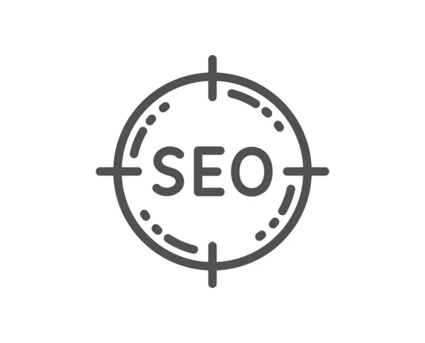 Seo Target Line Icon Search Engine Optimization Sign Aim Symbol — Stock Vector