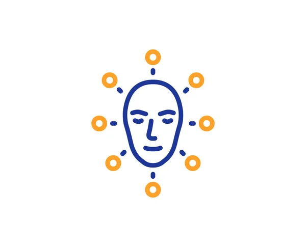 Gezicht Pictogram Voor Lijn Van Biometrische Gegevens Facial Recognitie Teken — Stockvector