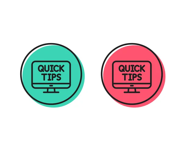 Quick Tips Line Icon Helpful Tricks Sign Web Tutorials Symbol — Stock Vector