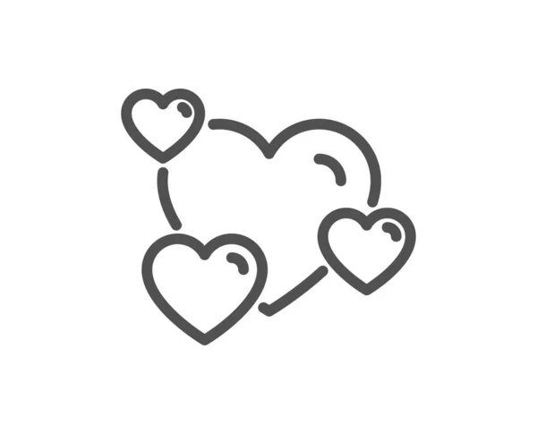 Hearts Line Icon Favorite Sign Positive Feedback Symbol Quality Design — Stock Vector