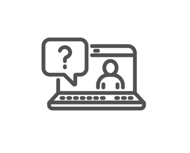 Beyaz arka plan üzerinde soru işareti satırı simgesi