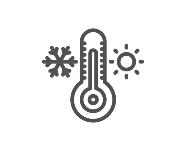 Termometr Linii Ikona Zimne Ciepłe Termostat Znak Zima Lato Symbol — Wektor stockowy